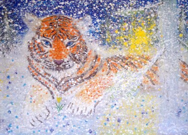 Malerei mit dem Titel "Siberian tiger" von Evgenii, Original-Kunstwerk, Pastell