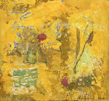 Malerei mit dem Titel "Landschaft 2" von Norbert Fleischer, Original-Kunstwerk