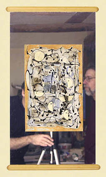 Malerei mit dem Titel "Landschaft Spiegel" von Norbert Fleischer, Original-Kunstwerk