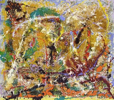 Painting titled "Farbexplosion" by Norbert Fleischer, Original Artwork
