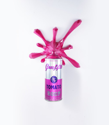 Polysplash Tomato Soup pink Sculpture intitulée "Polysplash Tomato S…" par 2fast, Œuvre d'art originale, Acrylique