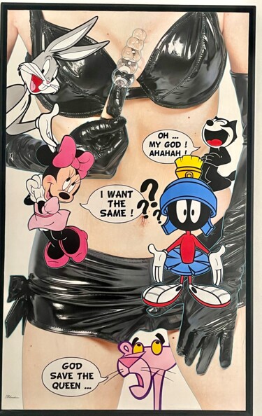 Painting titled "Sexy cartoon... Bun…" by 2mé / Blondeau, Original Artwork, Acrylic Mounted on Wood Stretcher frame