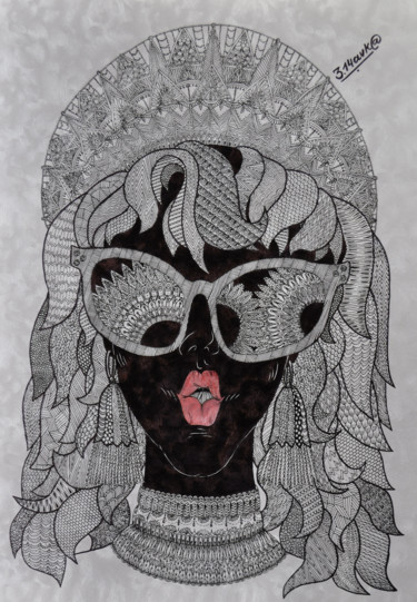 Cutie Dessin intitulée "Cutie" par 3.14avka, Œuvre d'art originale, Stylo gel