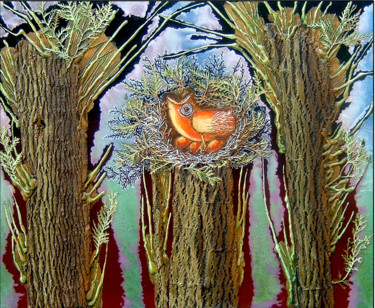 Картина под названием "(ранний заморозок п…" - Юрий Тюх, Подлинное произведение искусства, Масло