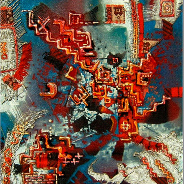 Картина под названием "(разрушение национа…" - Юрий Тюх, Подлинное произведение искусства, Масло