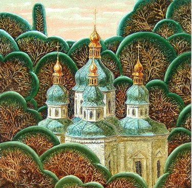 Картина под названием "(КИЕВ- ГЕОРГИЕВСКИЙ…" - Юрий Тюх, Подлинное произведение искусства, Масло