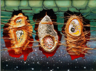 Peinture intitulée "(ТРИ РАРИТЕТА) Гуме…" par Iurii Tiukh, Œuvre d'art originale, Huile