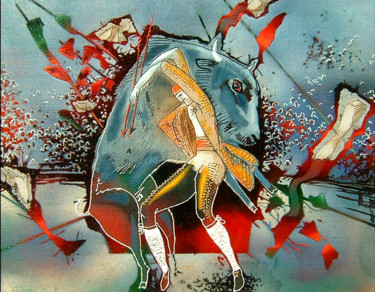 Peinture intitulée "(ТОРЕАДОР) Гуменчук…" par Iurii Tiukh, Œuvre d'art originale, Huile