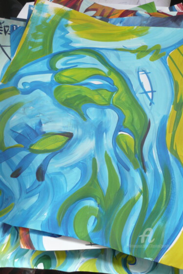 Painting titled "" Femme bleue conda…" by Mr Foe'Z, Original Artwork, Acrylic Mounted on Plexiglass
