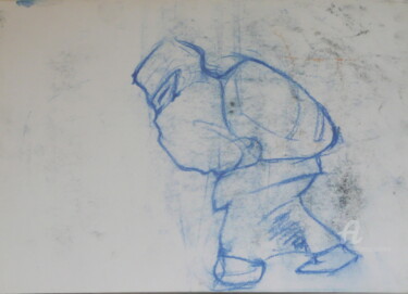 Рисунок под названием "" Cold as ice alone…" - Mr Foe'Z, Подлинное произведение искусства, Древесный уголь