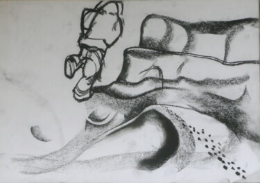Drawing titled "" Cold as Ice fuite…" by Mr Foe'Z, Original Artwork, Charcoal