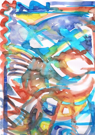 Dessin intitulée "Essais peinture aqu…" par Mr Foe'Z, Œuvre d'art originale, Gouache