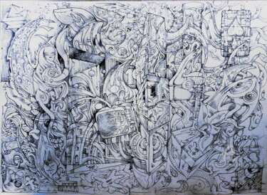 Tekening getiteld ""La porte des rois"" door Mr Foe'Z, Origineel Kunstwerk, Balpen