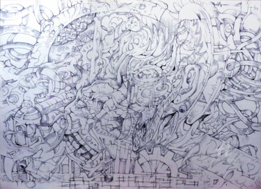 Drawing titled "" Zombie "" by Mr Foe'Z, Original Artwork, Ballpoint pen