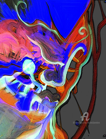 Arte digital titulada "visage polaris / pe…" por Mr Foe'Z, Obra de arte original, Pintura Digital