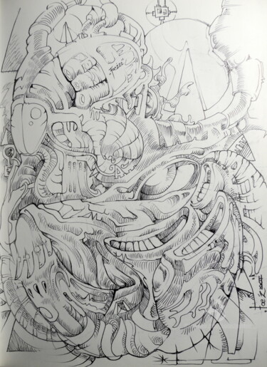 Drawing titled "" Sagesse stellaire…" by Mr Foe'Z, Original Artwork, Ballpoint pen
