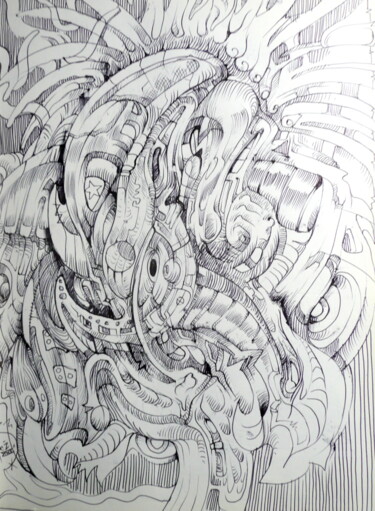 Drawing titled "Leviathan" by Mr Foe'Z, Original Artwork, Ballpoint pen