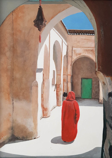 Painting titled "Maroc" by Laurent Martin, Original Artwork, Acrylic Mounted on Wood Stretcher frame