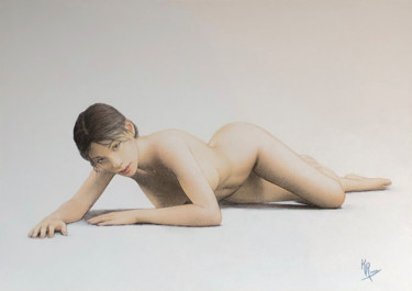 Σχέδιο με τίτλο "Looking" από Kenny Reeves, Αυθεντικά έργα τέχνης, Μολύβι