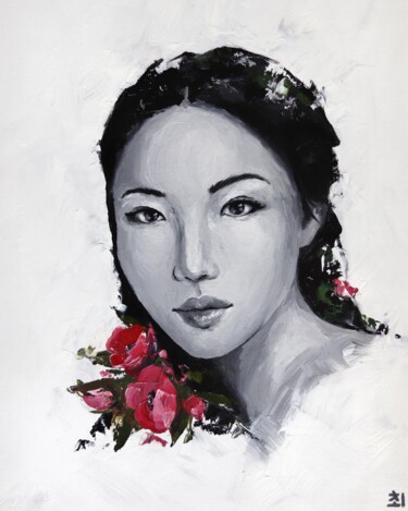 Peinture intitulée "Poppy" par Marina Ogai, Œuvre d'art originale, Huile