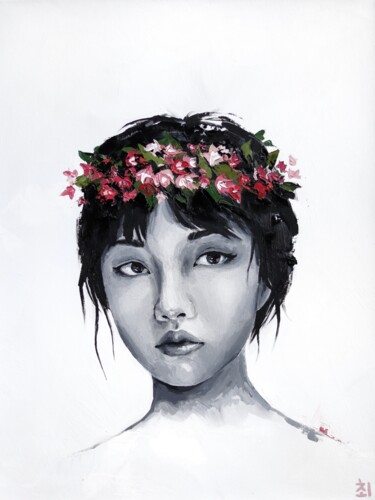 Peinture intitulée "Verbena" par Marina Ogai, Œuvre d'art originale, Huile