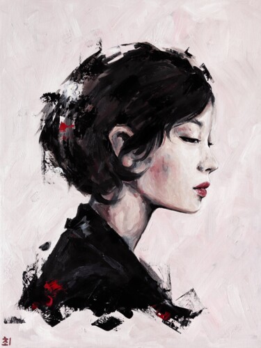 Malerei mit dem Titel "Pink sadness" von Marina Ogai, Original-Kunstwerk, Öl