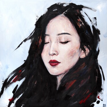 Schilderij getiteld "Wind" door Marina Ogai, Origineel Kunstwerk, Olie