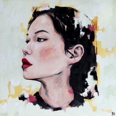 Schilderij getiteld "Summer asian girl" door Marina Ogai, Origineel Kunstwerk, Olie