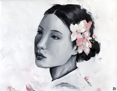 Painting titled "Azalea" by Marina Ogai, Original Artwork, Oil