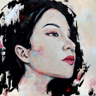 Malerei mit dem Titel "Sunny asian woman" von Marina Ogai, Original-Kunstwerk, Öl