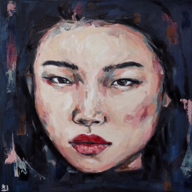 Peinture intitulée "Dark asian woman" par Marina Ogai, Œuvre d'art originale, Huile