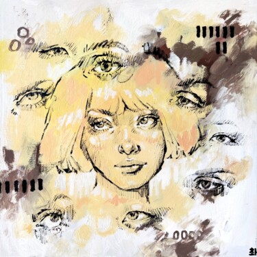 Картина под названием "I SEE YOU" - Marina Ogai, Подлинное произведение искусства, Масло