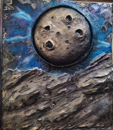 Pittura intitolato "Луна" da А4 А4, Opera d'arte originale, Aerografo