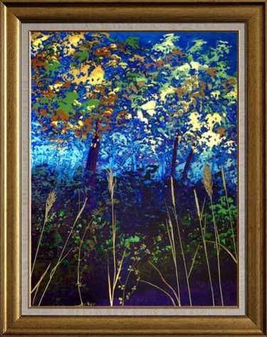 Peinture intitulée "Érables en automne" par Daniel P Simard, Œuvre d'art originale, Autre