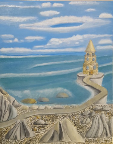 Painting titled "Башня" by Aleksei Krivolapov, Original Artwork, Oil