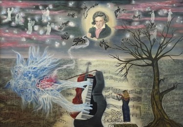 Ζωγραφική με τίτλο "9-я соната" από Сергей Троянов, Αυθεντικά έργα τέχνης, Λάδι