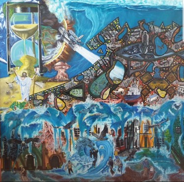 Painting titled "Рождение нового мира" by Sergei Troianov, Original Artwork, Oil