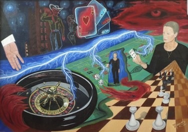 Картина под названием "Число дьявола" - Сергей Троянов, Подлинное произведение искусства, Масло