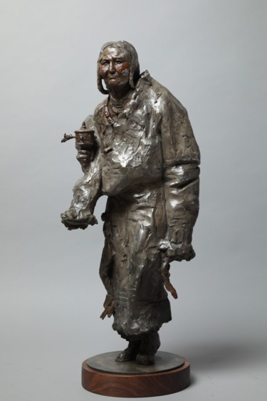 Скульптура под названием "冈仁波齐之二" - Shuai Wang, Подлинное произведение искусства, Бронза