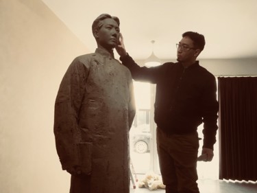雕塑 标题为“青年毛泽东” 由Shuai Wang, 原创艺术品, 粘土
