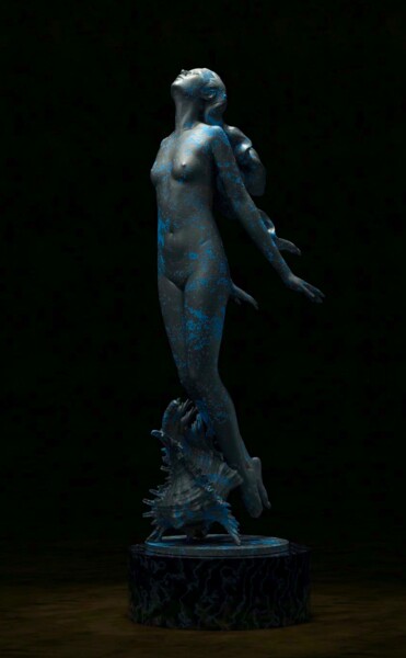 Скульптура под названием "深蓝" - Shuai Wang, Подлинное произведение искусства, Металлы