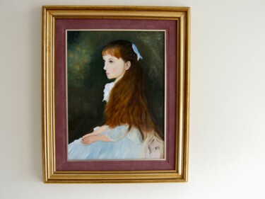 Painting titled "Copie  d' Auguste R…" by Bernard Golay, Original Artwork, Oil Mounted on Wood Stretcher frame