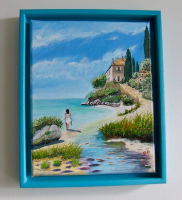 Painting titled "La belle inconnue…" by Bernard Golay, Original Artwork, Acrylic Mounted on Wood Stretcher frame