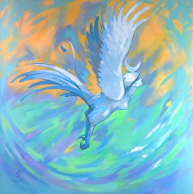 Картина под названием ""Stratim-bird"" - Alexander Kotlovsky, Подлинное произведение искусства, Акрил Установлен на Деревянн…