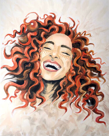 Peinture intitulée "Freckles or Ginger…" par Ekaterina Shcheglova, Œuvre d'art originale, Huile