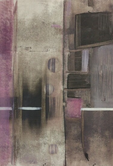 Картина под названием "Абстракция 4" - Naumova Daria, Подлинное произведение искусства, Монотип