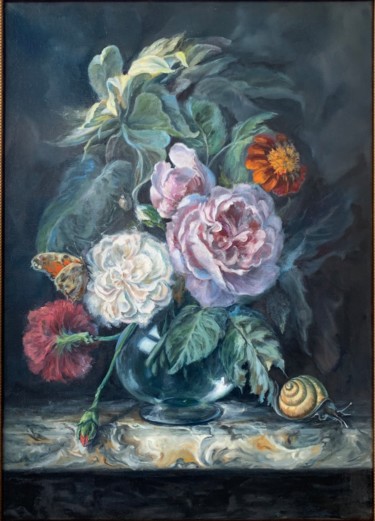 Pittura intitolato "Replica, Willem van…" da Svetlana Rumyantseva Svetlana Rumiantseva, Opera d'arte originale, Olio Montato…