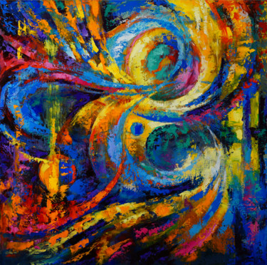 Malerei mit dem Titel "Symphony of the Uni…" von Valeriy Novikov, Original-Kunstwerk, Öl