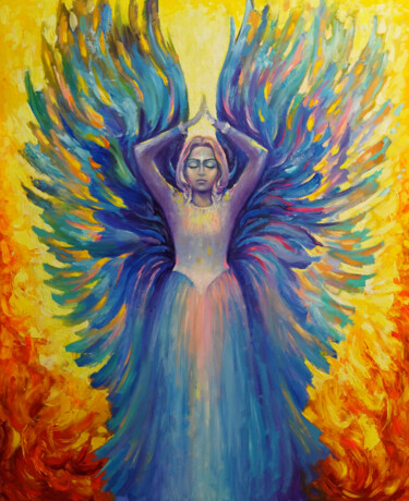 Peinture intitulée "Раскрой свои крылья" par Valeriy Novikov, Œuvre d'art originale, Huile