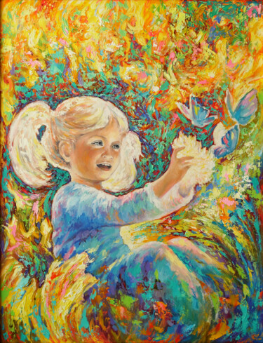 Painting titled "Солнечный денек" by Valeriy Novikov, Original Artwork, Oil